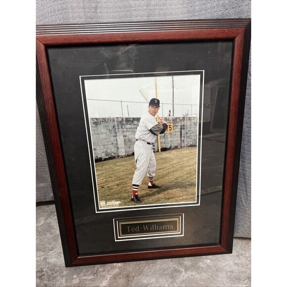 Ted Williams 8x10 Photo Display 14x18 Custom Framed Wall Hanging Authentic - Picture 1 of 12